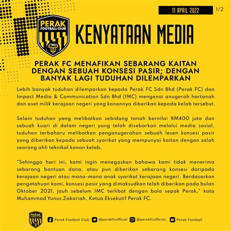 Perak Football Club On Twitter Kenyataan Media Perak FC