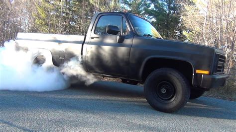 Chevy Pickup Burnout Layin Sum Rubba86 K20 350 V8 Youtube