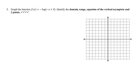 Solved 5 Graph The Function Fx Log X 3 Identify