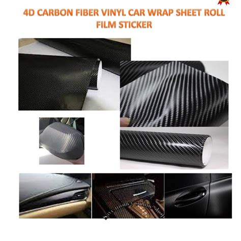 D Carbon Fiber Vinyl Car Wrap Sheet Roll Film Sticker Shopee Malaysia