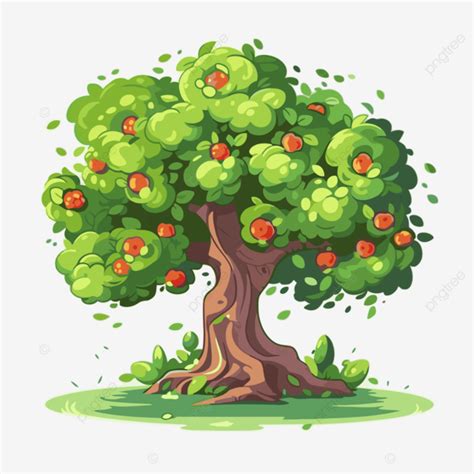 Appletree Clipart Apple Tree With Fruits Vector Illustration Cartoon