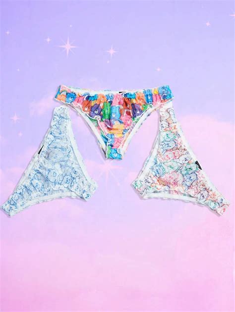 Romwe X Care Bears Pack Cartoon Graphic Panty Set Shein Usa