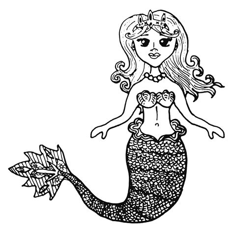 Mermaid in a sketch vector illustration in black and white 3869260 ...