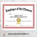 Printable Employee Of The Moment Certificate Employee Appreciation Week