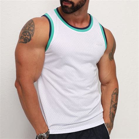 Herren Tank Top Shirt Unterhemden Ärmelloses Hemd Farbblock