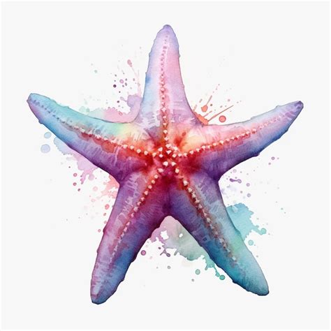 Premium Photo There Is A Starfish That Is Painted In Watercolor On A