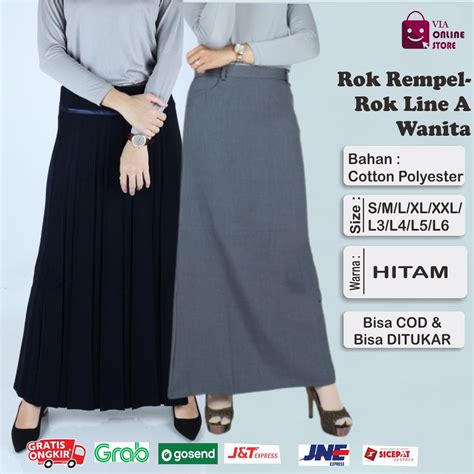 Jual Rok Panjang Hitam Jumbo Big Oversize L L L L Xl Xl L M S Line