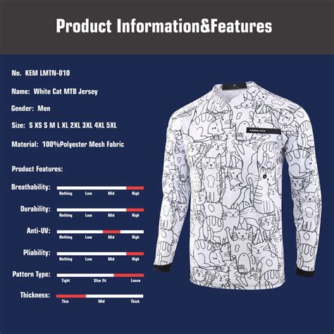 Kemaloce Unisex Motocross Jersey Long Sleeve White Mtb Jerseys Cartoon