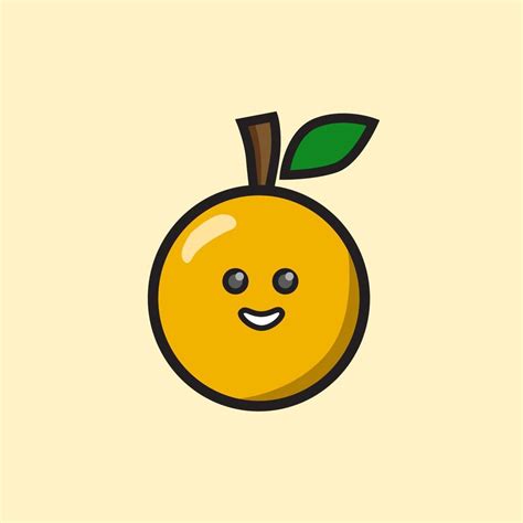 Simpatico Cartone Animato Di Frutta Arancione Sorridente Arte