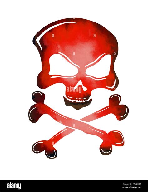 Skull Red With Bones Vector Illustration Stock Vector Image And Art Alamy