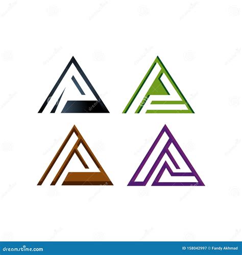 Set Of Abstract Triangle Logo Vector Icon For Tech Corporate Business