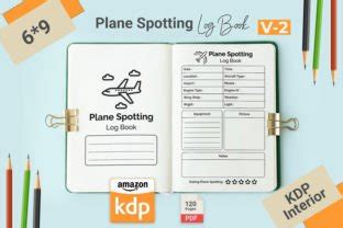 Plane Spotting Log Book Kdp Interior Graphic By Creative Express