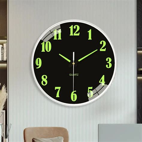 Reloj Colgante De Pared Pr Ctico Efecto Fluorescente Escala Precisa