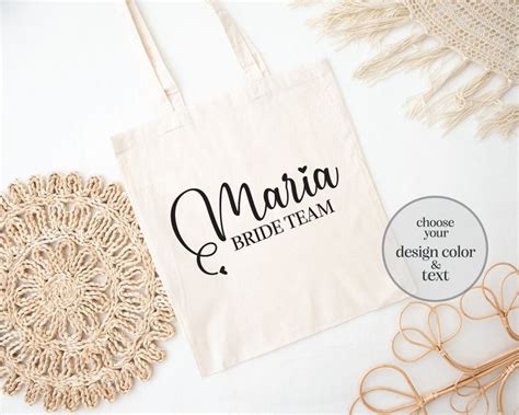 Custom Name Tote Bag Customized Tote Bag Personalized Tote Bag Bride