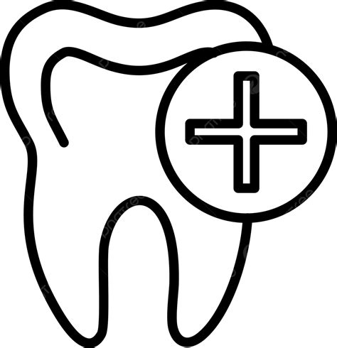 Icono De Línea De Diente Vector Png Odontología Dentista Diente Png Y Vector Para Descargar