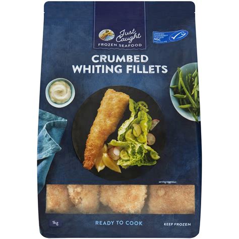 Just Caught Whiting Fillets Crumbed Kg Woolworths