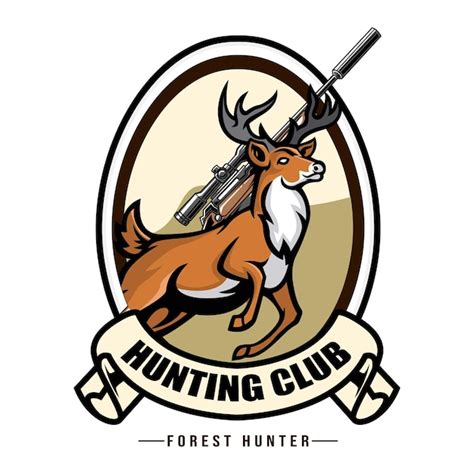 Premium Vector Deer Vector Illustration With Hunter Badge Logo