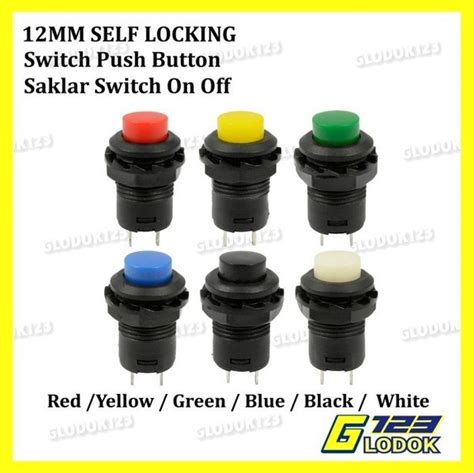 Jual Tombol Self Lock Switch Mm Plastik Ds Saklar Tekan On Off Ac