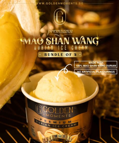 Premium Mao Shan Wang Durian Ice Cream Bundle Of Golden Moments