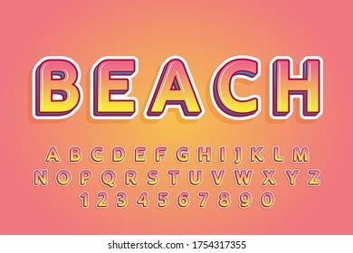 Complete Beach Alphabet Letters Numbers Font Stock Vector Royalty Free