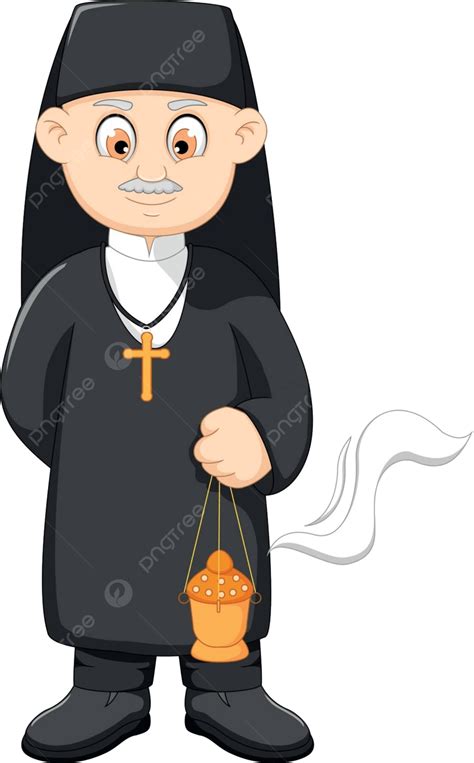 Cartoon Catholic Priest Shepherd Preacher Catholic Vector Shepherd