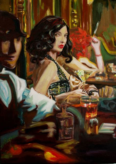 Evening at the bar. Painting by Alex Pelesh | Saatchi Art