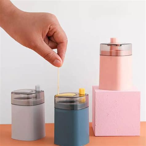 Toothpick Holder Dispenser Pop Up Automatic Toothpick Dispenser For