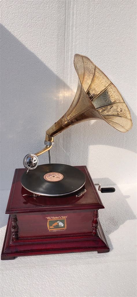 HMV Gramophone Antique Fully Functional Working Phonograpf Etsy