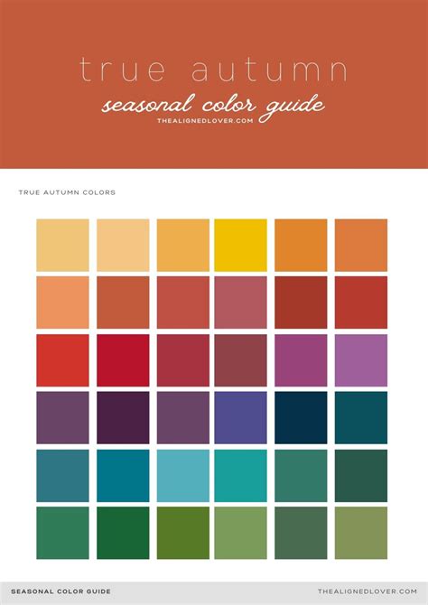 Guide To The True Autumn Seasonal Color Palette The Aligned Lover