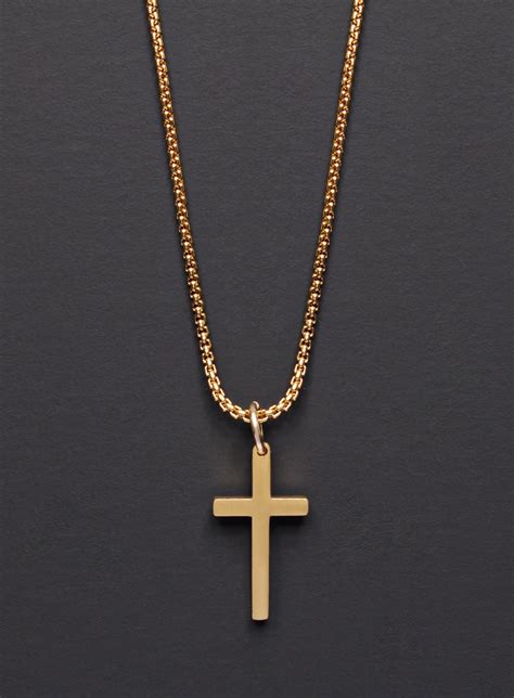 Cross Necklace For Men Men S Gold Cross Necklace Etsy