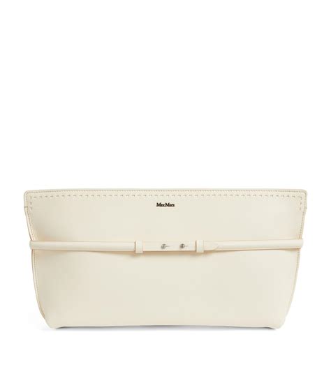 Max Mara Leather Archetipo Clutch Bag In Natural Lyst