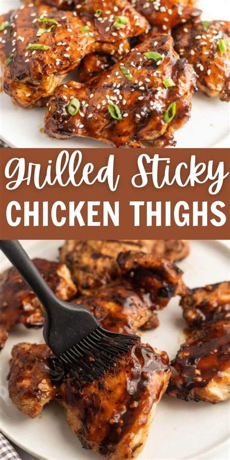 Grilled Sticky Chicken Thighs Recipe Grillonadime Chicken Thigh