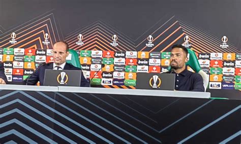 Juve La Conferenza Di Allegri Live Europa League Calciomercato