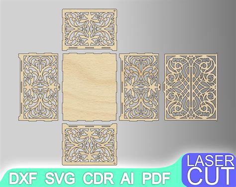 Wedding Card Box Laser Cut Laser Cut Files Svg Dxf Cdr Etsy Canada