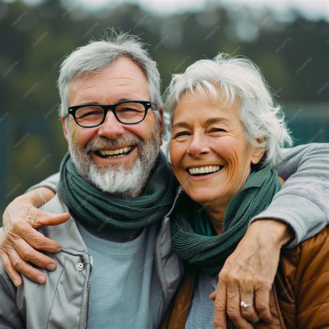 Premium Photo Photo Portrait Of An Older Elderly Couple Hugging And