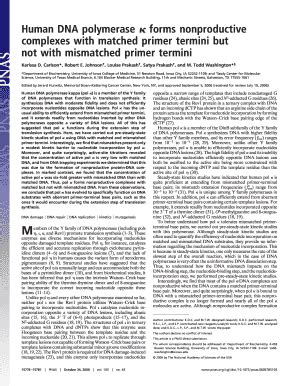 Fillable Online Pnas Human DNA Polymerase Forms Nonproductive Complexes