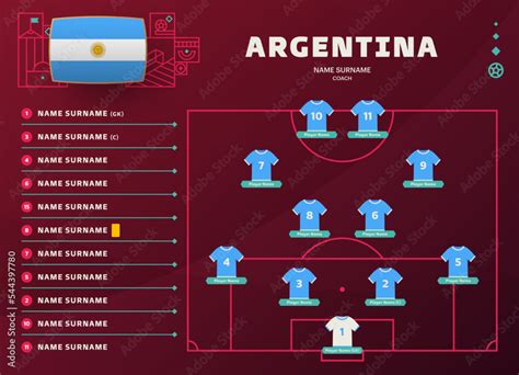 Obraz Na P Tnie Argentina Line Up World Football Qatar Cup