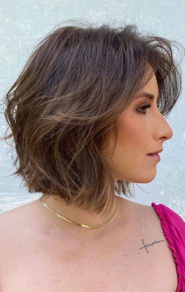 35 Sleek And Chic Bob Hairstyles Brunette Textured Bob With Bangs