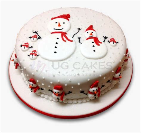 Christmas Cake With Snowman Fondant - Christmas Cake Ideas 2019, HD Png ...