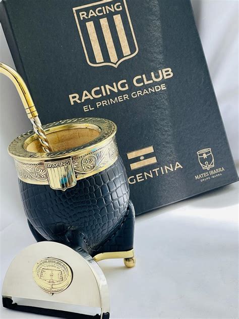 Mate de Racing Club Edición Especial con Pie de Bronce Oro y Escudo