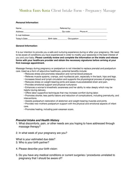 Intake Form Pregnancy Fill Online Printable Fillable Blank Pdffiller