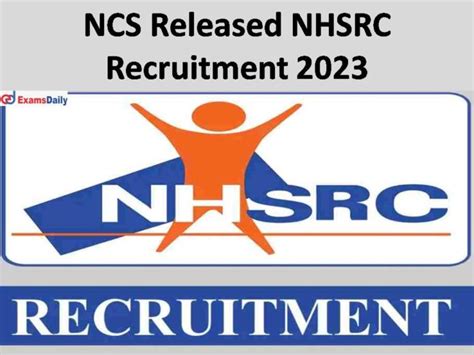 NCS Released NHSRC Recruitment 2023 New Opportunity For Post Graduates