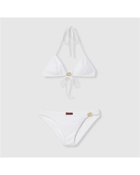 Gucci Stretch Jersey Bikini In White Lyst