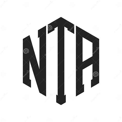 nta logo design initial letter nta monogram logo  hexagon shape