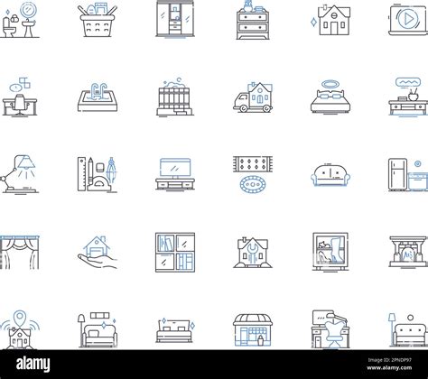 Habitat Line Icons Collection Ecosystem Wildlife Biodiversity