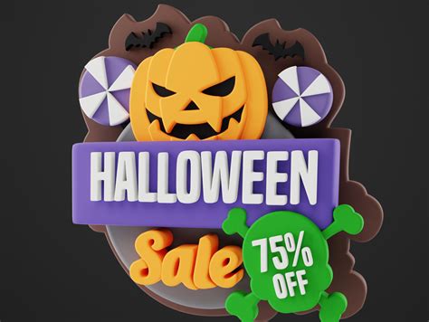 Halloween sale 3d stickers by tri-vima on Dribbble