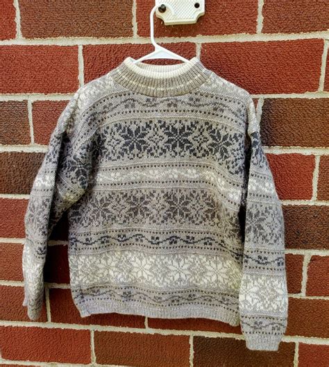 Vintage Eddie Bauer Wool Winter Snowflake Sweater Pull Over Women M Usa Made Ebay