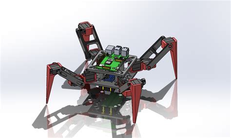 四足蜘蛛solidworks 2020模型图纸下载 懒石网