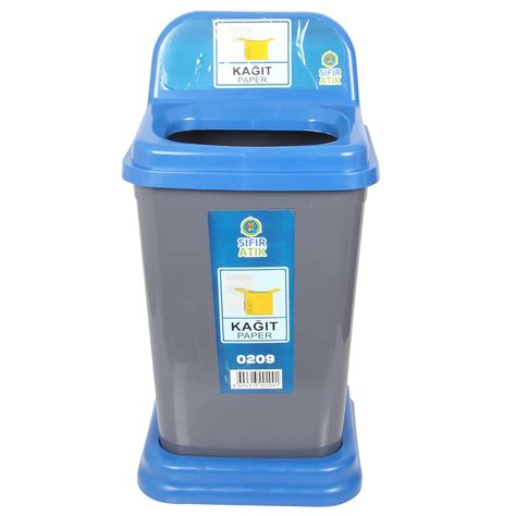 Buy 50 Litre Recycling Waste Bin with Blue Top. Colour Coded Recycle