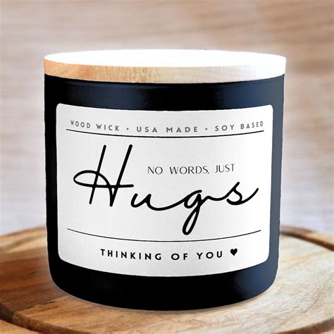 No Words Just Hugs Candle Personalized Thinking Of You T T For